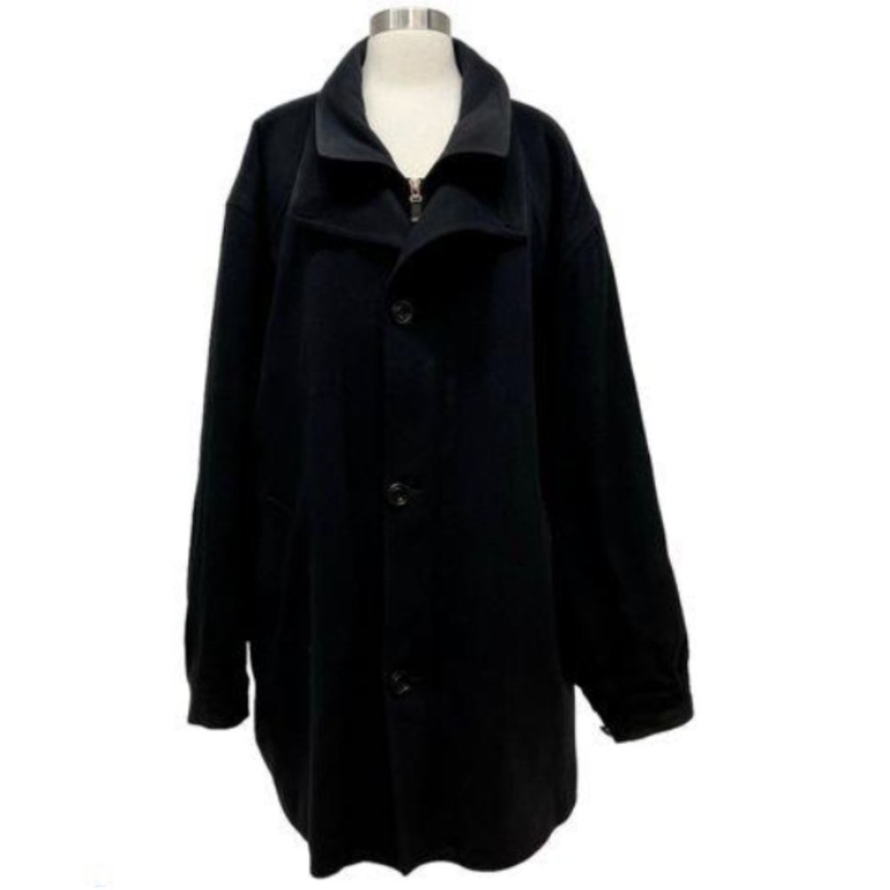Saks Fifth Avenue Men's Black Wool Zip & Button Up Carter Jacket Size 48R w/ COA